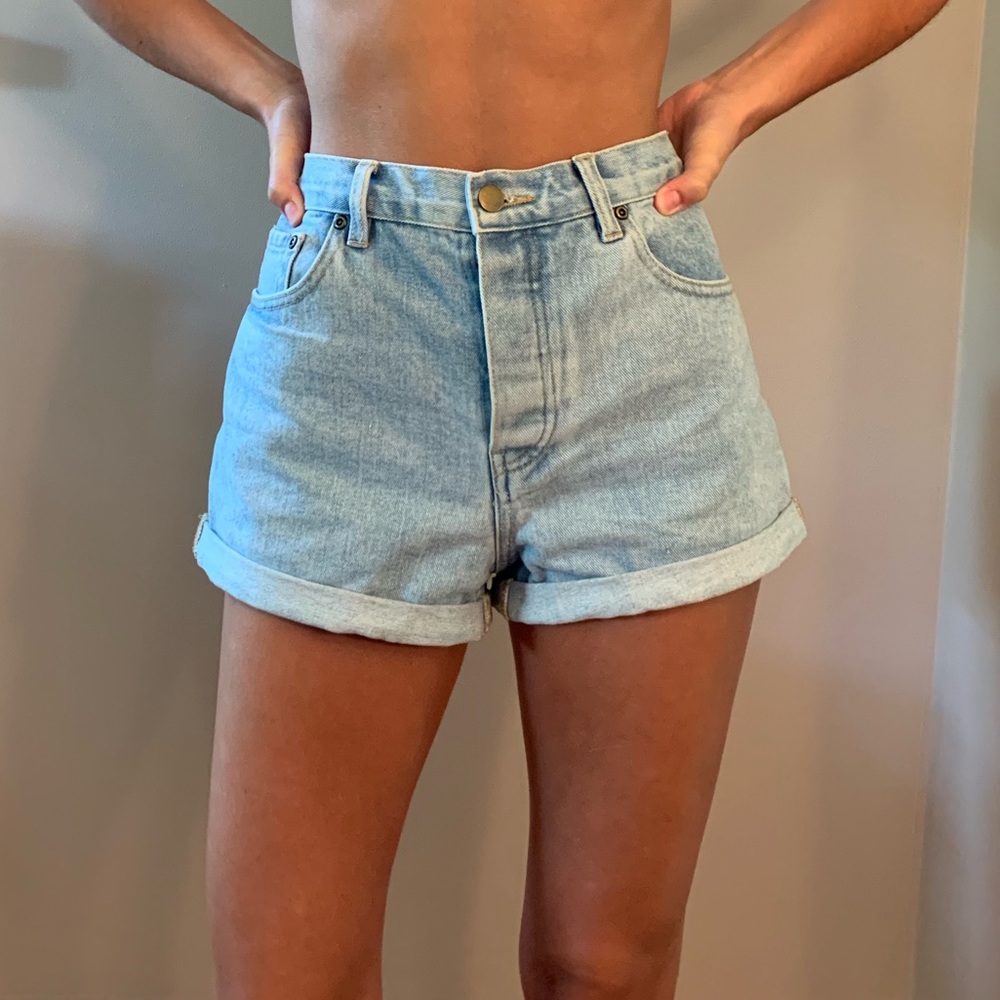 Mid/ high rise jean shorts